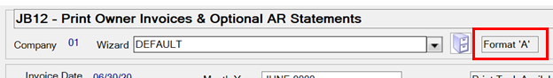 image of Ebassi software indicating where the Format A button is