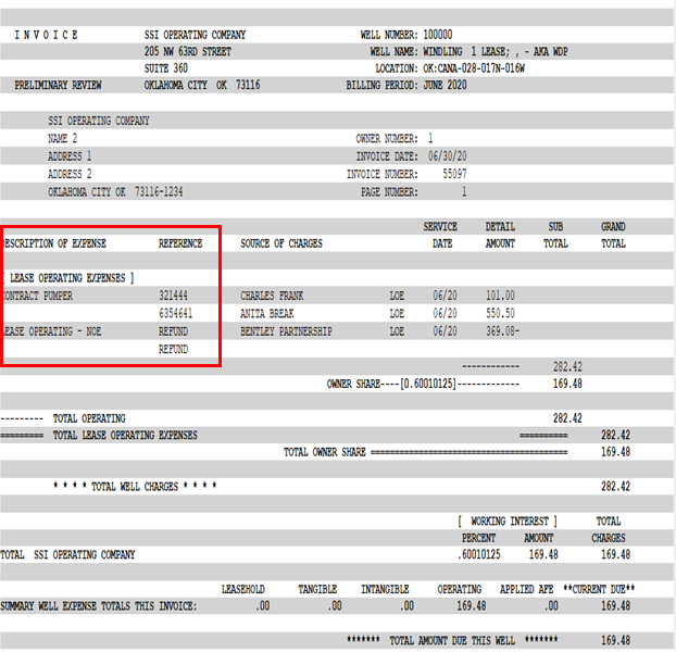 image of Ebassi software indicating where a cleaner version of the reference and description of expense is